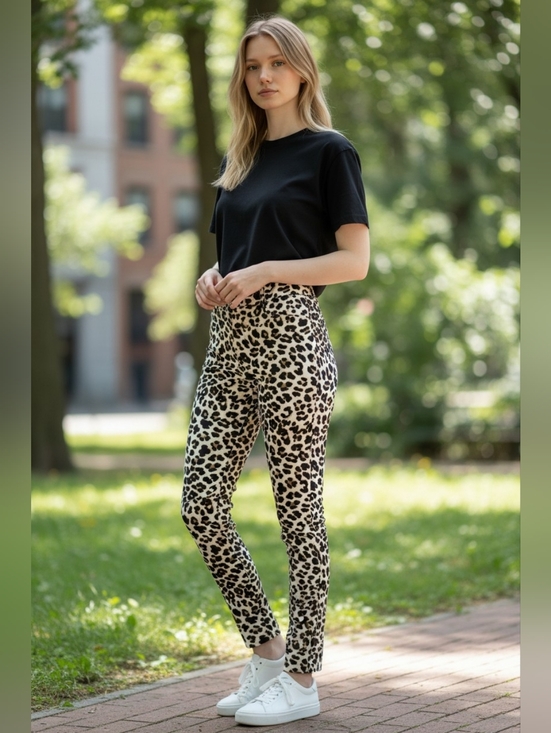 New York & Company Pants - New York & Company Leopard Print Slim Pants Size 12